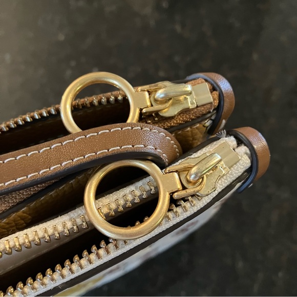 New Tory Burch Perry Bombé Printed Double-Zip Mini Bag, Floral Crossbody Purse - Picture 10 of 16